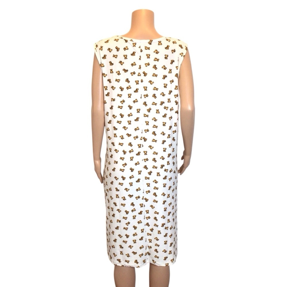5 More Minutes Womens Sleep Dress 2X or 3X Buttery Soft Teddy Print Nightgown - Picture 4 of 7